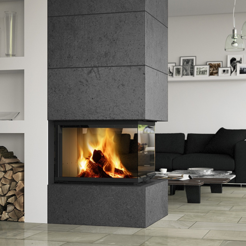 Romotop - HEAT U 3g L 50.52.70.24 K1 - s konštrukciou, výsuvnými dvierkami a deleným sklom