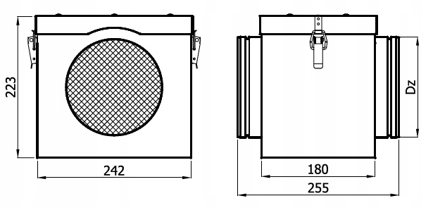 Filtr Darco izolovaný ø125mm (hranatý)