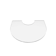 Sklo pod kachle (h1.072 x š910 mm), rovné boky a okrúhla predná časť, zaoblená hrana