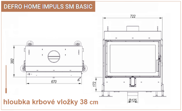 DEFRO HOME - IMPULS SM BASIC - Farba šamotu: Biely šamot