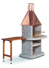 Odkladací drevený stolík ku krbu Komfort (hnedý)