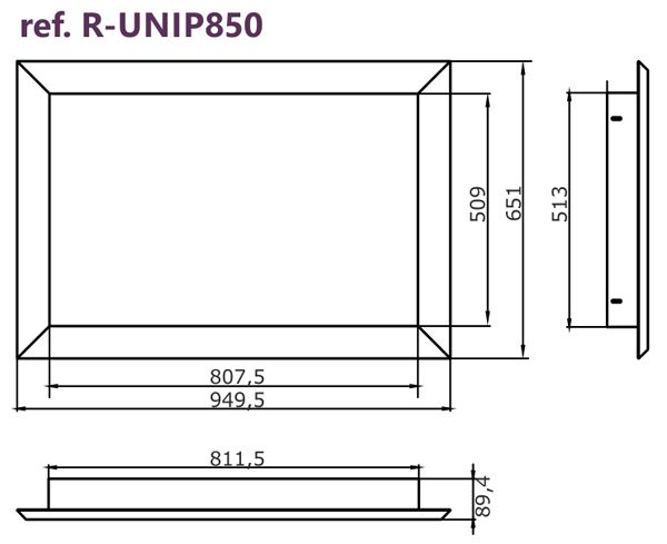 Dekorativní rám Uniflam 850 Prestige nerez