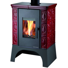 Haas+Sohn - Empoli AL II s výmeníkom a vychladzovacou slučkou (čierna, kachle bordeaux)