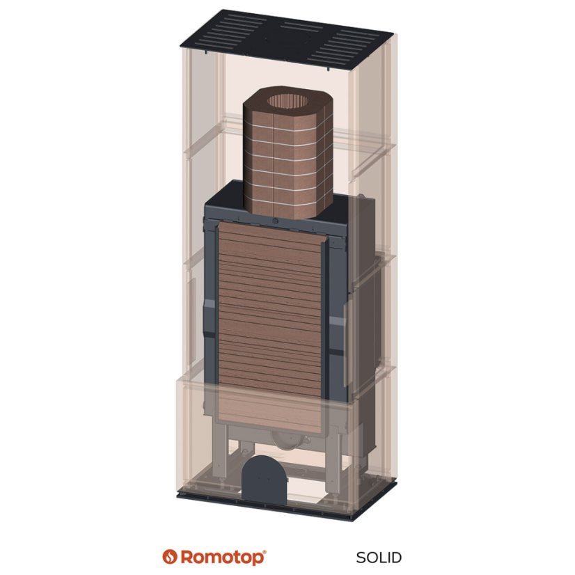 Designový krb SOLID F - kachle - Barva keramiky: Silver - 54505