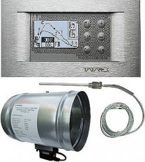 Automatická regulace hoření RT-08OS Grafik Titanium design, klapka 100mm