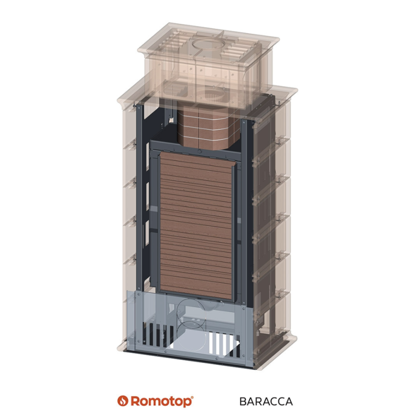 Designový krb BARACCA 11 H - kachle rustik - Barva keramiky: Staromodrá - 21204