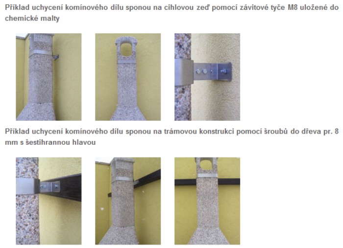 Spona nerezová k uchyteniu dodatočného komínového dielu Atlas, Siesta