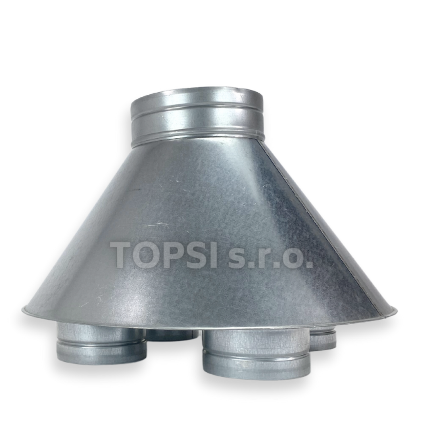 Rozbočovací skříňka ø125/4 x ø100 mm (raketa)