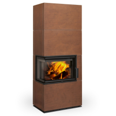 Designový krb SOLID L - kachle - levé prosklení