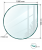 Sklo pod kachle 1000 × 1000 mm – forma F, R 500 mm, 6 mm