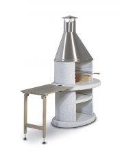 Odkládací dřevěný stolek ke krbu Arcus (šedý)
