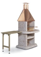 Odkladací drevený stolík ku krbu Komfort (sivý)