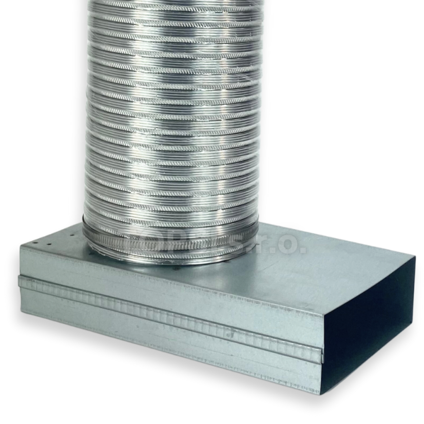 Redukce 90° flex 125 mm - 150x50 mm