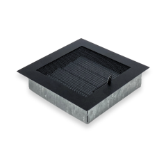 Krbová mriežka MODERN so žalúziou 21x21 cm - čierna