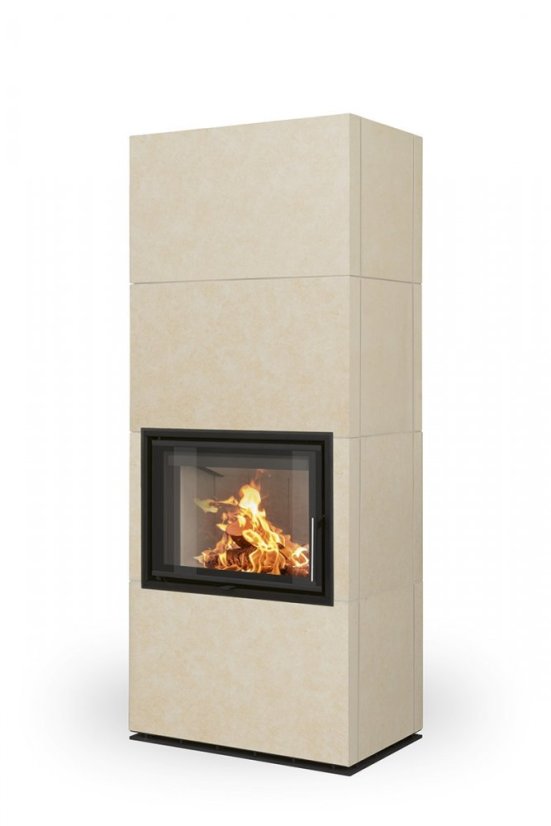 Designový krb SOLID F - kachle - Barva keramiky: Silver - 54505