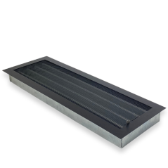 Krbová mriežka MODERN so žalúziou 21x63 cm - čierna