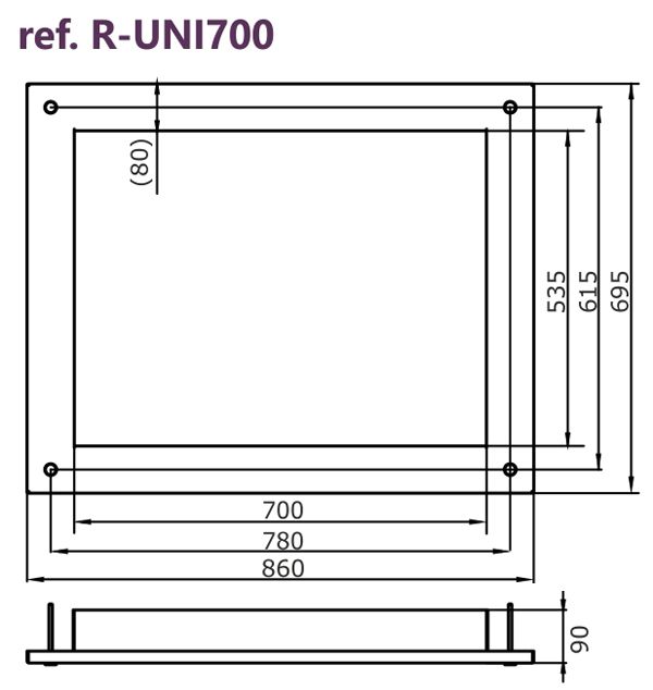 Dekoratívny rám Uniflam 700 grafit