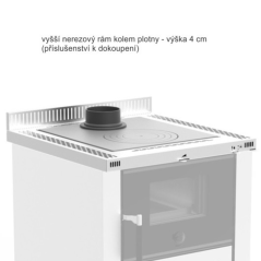 Nordica - Nerezový horní rám kolem plotny 4 cm-Vicenza