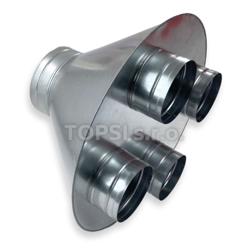 Rozbočovací skříňka ø125/4 x ø100 mm (raketa)